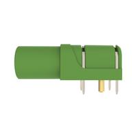 rs-sweb-8094-au-gn Schutzinger Green Female Banana Connector, 4 mm Connector, PCB Pins Termination, 24A, 1kV, Gold Plating