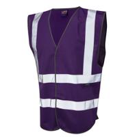 w05-pr-s Leo Workwear Purple Hi-Vis Hi Vis Vest, S