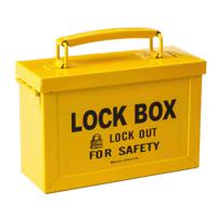 steel-portable-group-lock-box-ylw Brady 13 Padlock Lockout Station