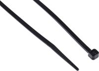 811-1599 RS PRO Cable Tie, Heat Stabilised, 292mm x 3.6 mm, Black Nylon, Pk-100