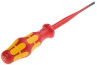 05006440001 Wera Slotted Insulated Screwdriver, 3.5 mm Tip, 100 mm Blade, VDE/1000V, 181 mm Overall