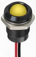 130-2270 RS PRO Yellow Panel Mount Indicator, 1.8 → 3.3V dc, 14mm Mounting Hole Size, Lead Wires Termination, IP67