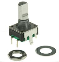 pec11r-4215f-s0012 Bourns 12 Pulse Incremental Mechanical Rotary Encoder with a 6 mm Flat Shaft, Through Hole