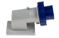 2471693 Scame IP66, IP67 Blue Wall Mount 2P + E Right Angle Industrial Power Plug, Rated At 16A, 230 V