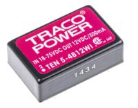 ten-5-4812wi TRACOPOWER TEN 5WI DC-DC Converter, 12V dc/ 500mA Output, 18 → 75 V dc Input, 6W, Through Hole, +85°C Max Temp