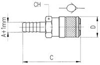 176-1905 RS PRO Nickel Plated Brass Male Quick Air Coupling, 8mm Hose Barb