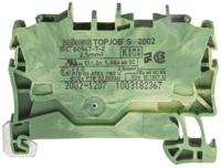 2002-1207 WAGO  TOPJOB S, 2002 Series Green/Yellow, 2.5mm², Single-Level, Push-In Cage Clamp Termination, ATEX, IECEx