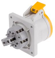 4233260 Scame IP44 Yellow Panel Mount Socket, Rated At 32A, 100 → 130 V