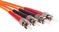 738-8509 RS PRO ST to ST Duplex Multi Mode OM1 Fibre Optic Cable, 62.5/125μm, Orange, 50m