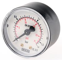 7833586 WIKA Analogue Pressure Gauge 1.6bar Back Entry 50mm Outside Diameter