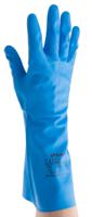 944 Polyco Healthline Blue Nitrile Chemical Resistant Work Gloves, Size 7, Small, Nitrile Coating