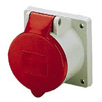 1399 MENNEKES IP44 Red Panel Mount 4P Industrial Power Socket, Rated At 32A, 400 V