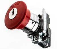 xb4bs9442 Schneider Electric Harmony, Red, Key Reset 40mm Mushroom Head Emergency Button