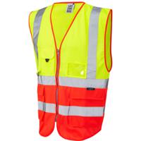 w11-yr-s Leo Workwear Orange, Yellow Hi-Vis Hi Vis Vest, S