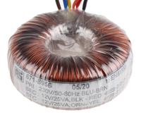 173-0169 RS PRO 230V ac, 2 x 12V ac Toroidal Transformer, 50VA 2 Output