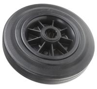 pvr20050x25lm58 Tente Black Rubber Ageing Resistant Trolley Wheel, 205kg
