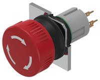 51-253026 EAO Maintained Emergency Stop Push Button, Panel Mount, SPDT, IP65