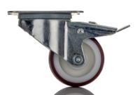3477uar080p62-red Tente Braked Swivel Castor Wheel, 150kg Capacity, 80mm Wheel
