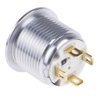175-8571 RS PRO Illuminated Push Button Switch, Momentary, Panel Mount, 16mm Cutout, SPST, Blue LED, 36V dc, IP67