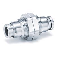 kqg2e06-00 SMC KQG Series Bulkhead Union, 6 mm to 6 mm, Threaded-to-Tube Connection Style, KQG2E06-00