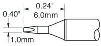 sttc-125p Metcal STTC 1 mm Chisel Soldering Iron Tip for use with MX-H1-AV, MX-RM3E
