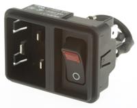 ec110021201 Schurter C20 Snap-In IEC Connector Male, 16/20A, 250 V