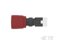 pbes16l20r TE Connectivity Twist Release Emergency Stop Push Button, Panel Mount, 16mm Cutout, 1 NO + 1 NC, IP65
