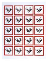 818-7726 RS PRO Black, Red, White Gloss Polymeric Vinyl Safety Labels 40 mm x 40mm