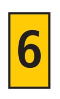 561-03664-wic3-6-pa66-ye HellermannTyton WIC Snap On Clip On Cable Marker, Yellow, Pre-printed "6", 4.3 → 5.3mm Cable, 561-03664