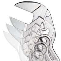 86-03-250 Knipex Plier Wrench, 250 mm Overall, Angled, Bent, Flat, Straight Tip