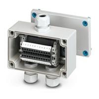 3002003 Phoenix Contact E AB A Series Grey ABS Junction Box, 12 Terminals, 130 x 80 x 60mm