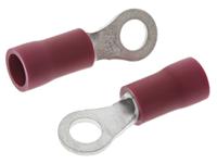 fvws125-m3lf JST, FV Insulated Ring Terminal, M3 (#6 → #12) Stud Size, 0.25mm² to 1.65mm² Wire Size, Red