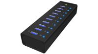 ib-ac6110 ICY BOX 10 Port USB 3.0 USB A, USB B USB 3.0 Hub, Adapter Powered, 45x145x25mm