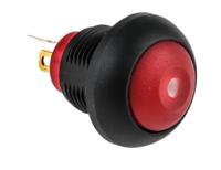dpwl1cgrr KNITTER-SWITCH Illuminated Miniature Push Button Switch, Momentary, Panel Mount, 12.9mm Cutout, SPST, Red LED, IP67