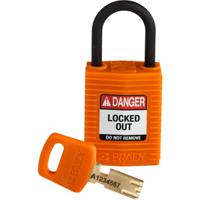 150185 Brady LOTO-100 Key Weatherproof Nylon, Plastic Padlock, 4.72mm Shackle, 32.00mm Body