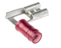 156667-1 TE Connectivity PIDG FASTON .250 Red Insulated Female Spade Connector, Flag Terminal, 6.35 x 0.81mm Tab Size, 0.3mm² to