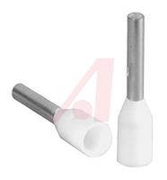 22020 Altech Insulated Crimp Bootlace Ferrule, 8mm Pin Length, 1.5mm Pin Diameter, 0.75mm² Wire Size, White