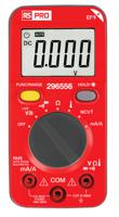 296-559 RS PRO Digital, LCD Digital Multimeter, 1A ac Max, 1A dc Max, 600V ac Max - UKAS Calibrated