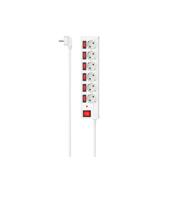 00223157 Hama 6 Gang Power Distribution Unit, 1.4m Cable, 16A, 250 V, Surge Protected