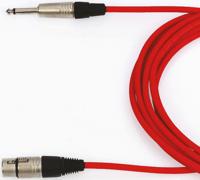101-015-201-red Van Damme Female 3 Pin XLR to Male 6.35mm Mono Jack  Cable, Red, 5m