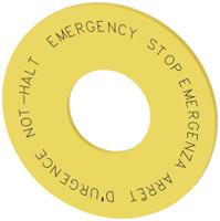 3su1900-0bn31-0nc0 Siemens EMERGENCY STOP plate, Arrêt d'urgence - Emergency Stop - Emergenza - Not Halt