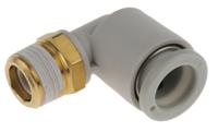 kq2l08-01as SMC KQ2 Series Elbow Threaded Adaptor, R 1/8 Male to Push In 8 mm, Threaded-to-Tube Connection Style