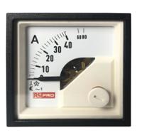 186-2428 RS PRO Analogue Panel Ammeter 80 (Input)A AC, 45mm x 45mm, 1 % Moving Iron