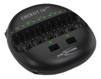 1001-0004-uk Ansmann Energy 16 Plus Battery Charger For NiCd, NiMH 9V, AA, AAA, C, D with EU, UK plug