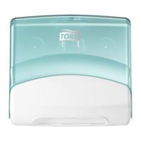 654000 Tork Plastic White/Turqoise Wall Mounting Paper Towel Dispenser, 206mm x 394mm x 427mm