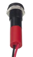 249-4313 RS PRO Red Panel Mount Indicator, 24V dc, 8mm Mounting Hole Size, Lead Wires Termination, IP67
