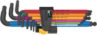 05022640001 Wera 9 piece L Shape Imperial Hex Key Set, 1 x 5/64x101 mm, 1 x 3/32x112 mm, 1 x 1/8x123 mm, 1 x 5/32x137 mm, 1 x