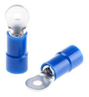 613-9407 RS PRO Insulated Ring Terminal, M2 Stud Size, 1.5mm² to 2.5mm² Wire Size, Blue