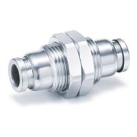 kqb2e04-00 SMC KQB2 Series Bulkhead Union, Push In 4 mm to Push In 4 mm, Tube-to-Tube Connection Style, SERIE KQB2