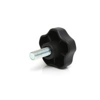 284-5359 RS PRO Black Thermoplastic Multiple Lobes Clamping Knob, M10 x 25, Threaded Mount